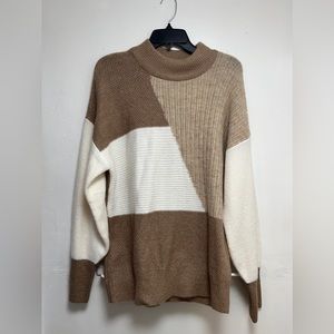 Brown Color Block Primark Sweater